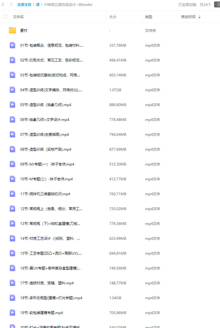 2024 卢帅 第5期 包装设计+Blender全能班【画质高清有部分素材】 第1张